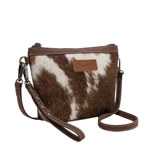 Wrangler Genuine Hair-On Cowhide Crossbody - Coffee