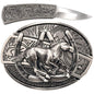 Galloping Horse Silver Knife Buckle