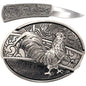 Silver Rooster Knife Buckle