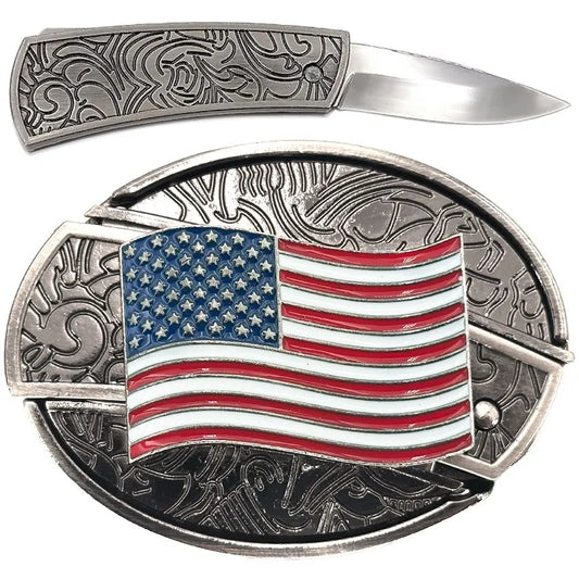 American Flag Knife Buckle