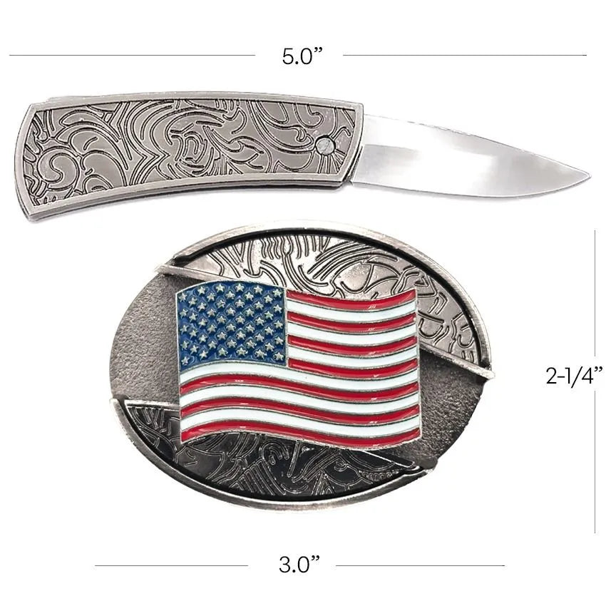 American Flag Knife Buckle