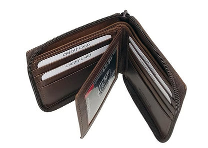 Men's Leather Wallet Zip Around