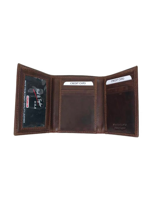 Men's Leather RFID Trifold Smooth Wallet