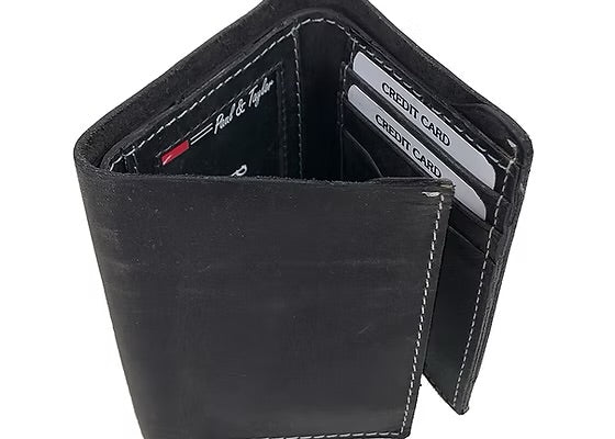 Men's Leather Trifold Top Wallet
