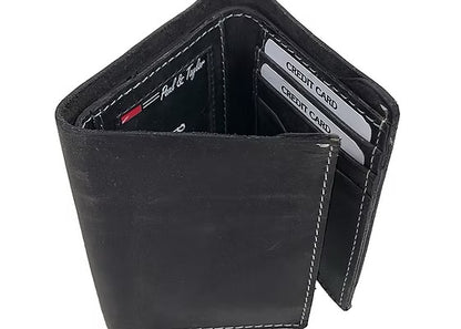 Men's Leather Trifold Top Wallet