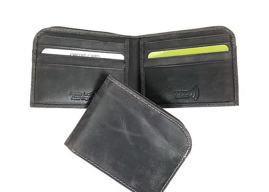 Men's Leather RFID Bifold Rnd Wallet