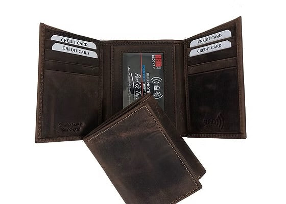 Men's Leather RFID Trifold Allstar Wallet