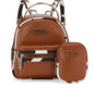 Wrangler Cow Print Trimmed Mini Backpack With Coin Pouch - Brown