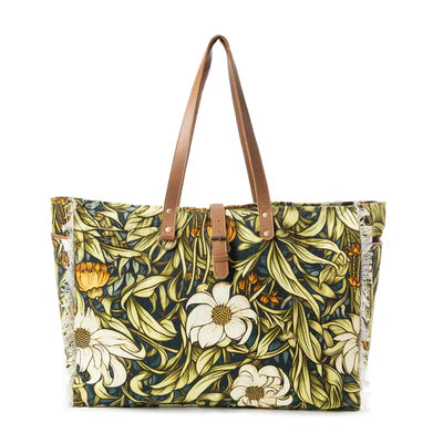 Lovely Florals Weekender Bag In Dark Green