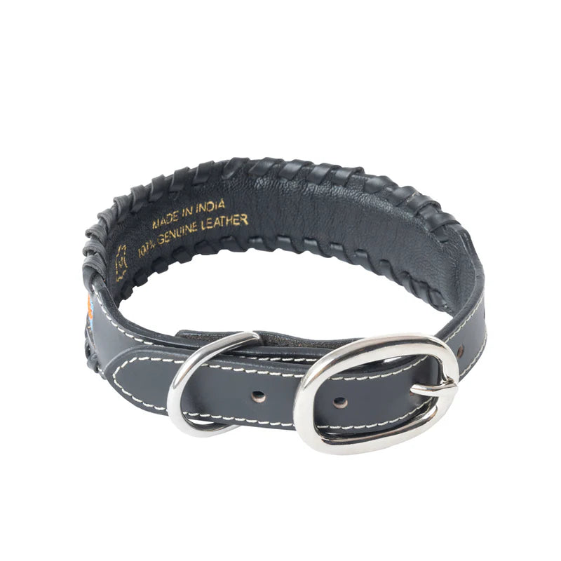 Running Wind Hand-Tooled Leather Dog Collar