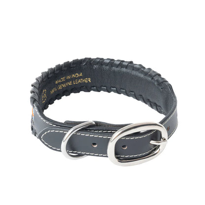 Running Wind Hand-Tooled Leather Dog Collar