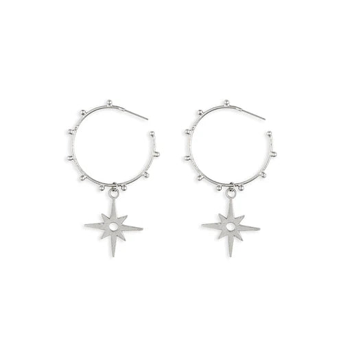 Shining Star Hoop Earrings