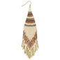 Neutral Tone Fringe Woven Bead Earring