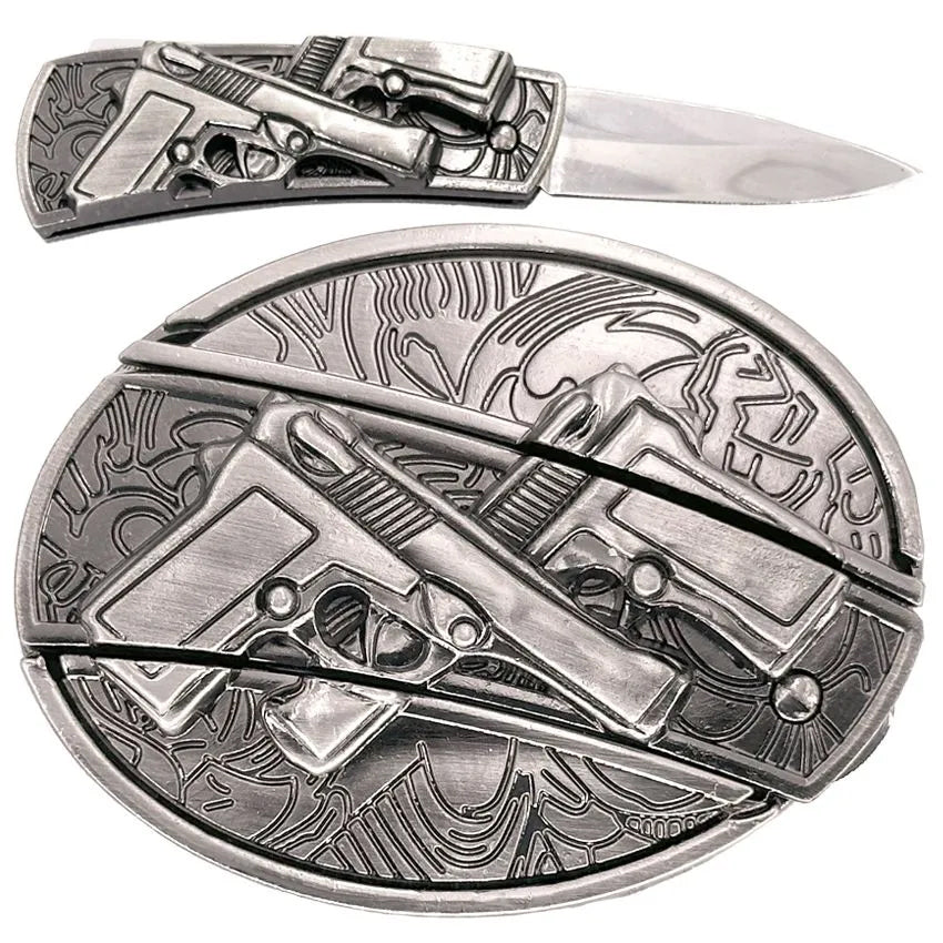 Gun Design Knife Buckle