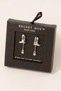 Secret Box Western Cowboy Boot And Charm Dangle Earrings