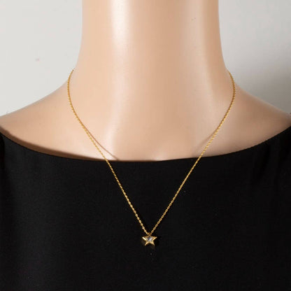 18K Gold Dipped Two Tone Star Pendant Necklace