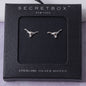 Sterling Silver Dipped Longhorn Stud Earrings