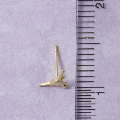 Sterling Silver Dipped Longhorn Stud Earrings