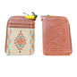 Wrangler Southwestern Art Print Mini Zip Card Case -Tan