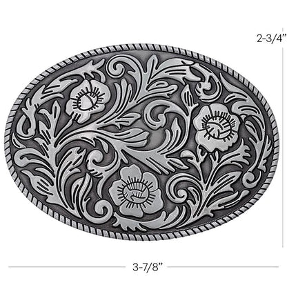 Silver Floral Design Buckle