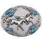 Running Horses with Turquoise Buckle