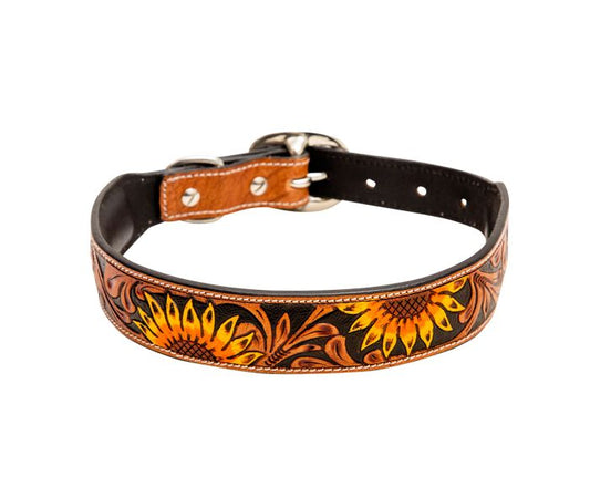 Zoomper Hand-Tooled Leather Dog Collar