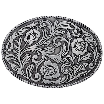 Silver Floral Design Buckle