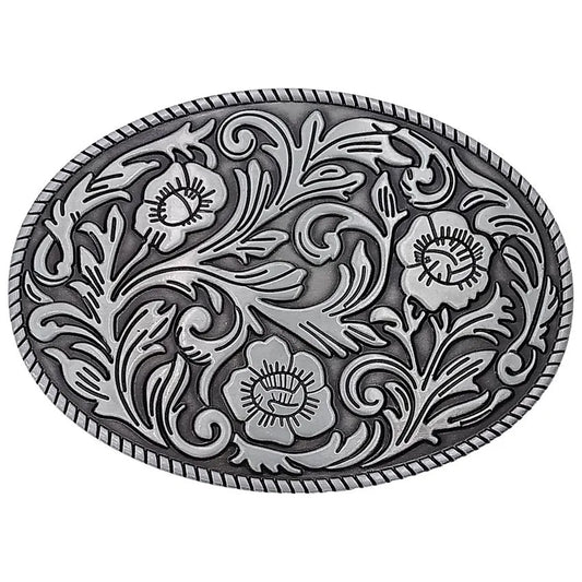 Silver Floral Design Buckle
